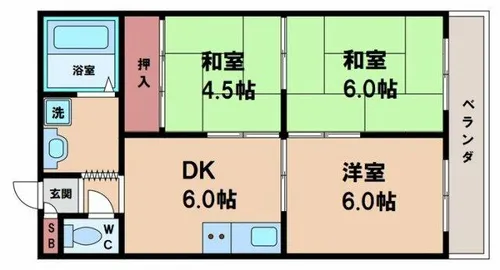 カワデンハイツ3【3階】の間取り