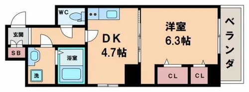 ジェイ・プライド上本町ヒルズ【10階】の間取り