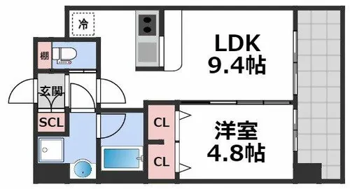 プレジオ布施ASIAN【15階】の間取り