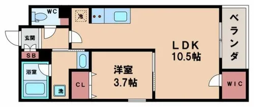 ウェルスクエア帝塚山【2階】の間取り