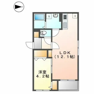 クラージュ黒川Ⅱ【2階】の間取り