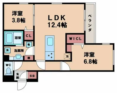 カーサルミノサ駒川【3階】の間取り