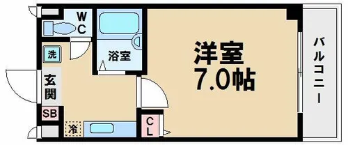ロイヤルカーサ阿倍野【2階】の間取り