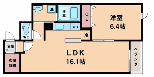 フェリス ウィステリア【1階】の間取り