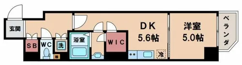 アクアプレイス上本町【8階】の間取り