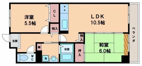 フレアコート野口【4階】の間取り