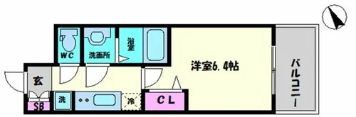 プレサンスOSAKA DOME CITYビーツ【6階】の間取り