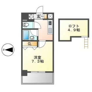 プロシード太閤通【7階】の間取り