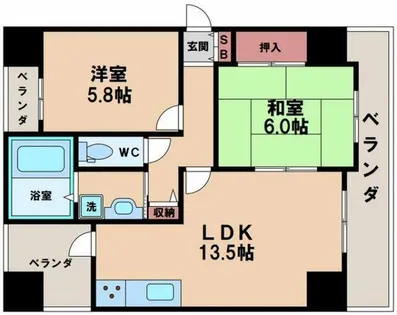 シャトーアネックス【8階】の間取り