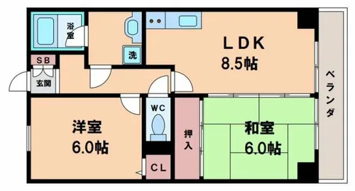 エーデルハイムアビコ【3階】の間取り