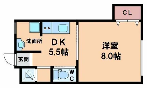 五條ハイツ【4階】の間取り