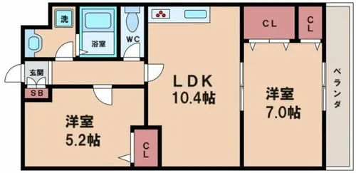 アルヴィータ鷹合【2階】の間取り