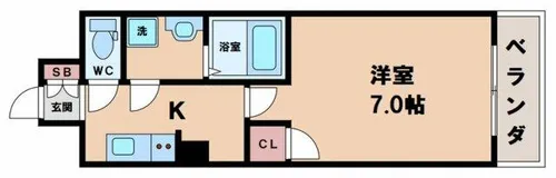 グランカーサ天王寺EAST【10階】の間取り