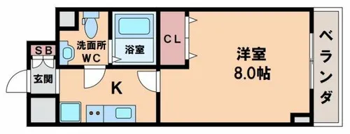 1Kの間取り画像