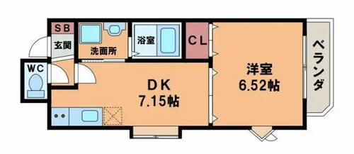 1DKの間取り画像