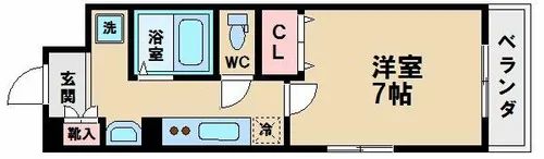 ビーバープレイス四天王寺【9階】の間取り