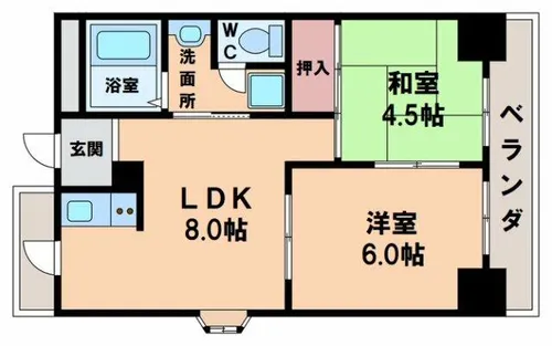 エリットハイツ【2階】の間取り