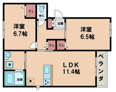 ケリーコート【2階】の間取り