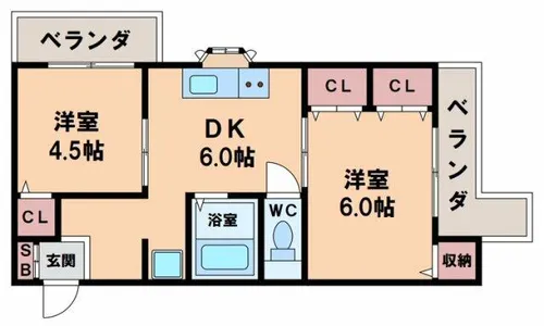 コーポイン美章園&河堀口【5階】の間取り
