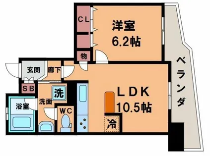 カスタリア阿倍野【5階】の間取り