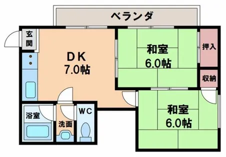 グランドライン勝山【5階】の間取り