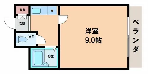 フォンティーヌ桃谷【6階】の間取り