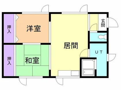 デビイ若草B【1号室】の間取り