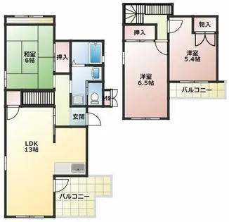 シティハイツ竜が岡3号棟【104号室】の間取り