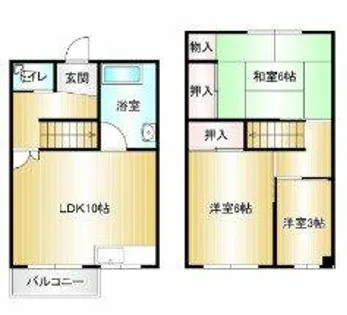 明舞第6団地13号棟【2階】の間取り