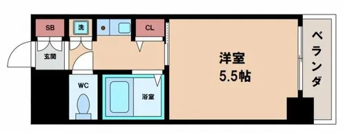 クラウンハイム夕陽丘【8階】の間取り