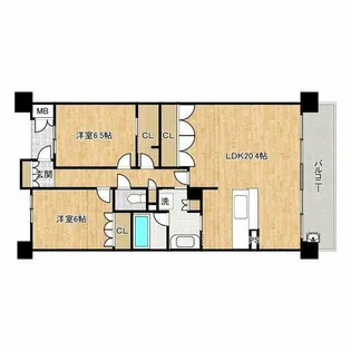 ジオ新町【19階】の間取り