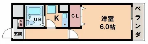 メロディーハイム夕陽丘【7階】の間取り