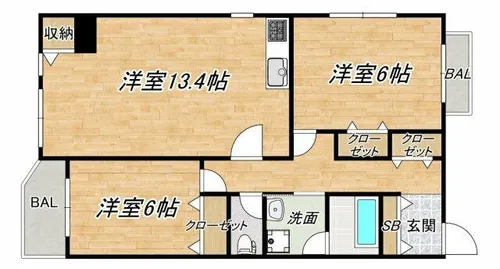 スコーレ21南船場【6階】の間取り