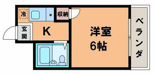 西田ハイツ天王寺【4階】の間取り