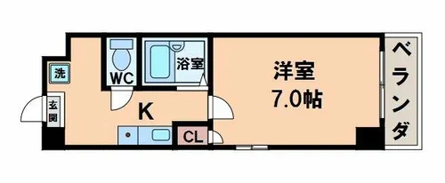 ハイツペガサス西田辺【2階】の間取り
