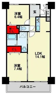 ルワージュ八幡駅前Ⅱ【8階】の間取り