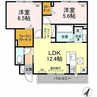 ウェストテラス大西【1階】の間取り