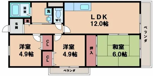 3LDKの間取り画像