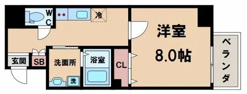 1Kの間取り画像