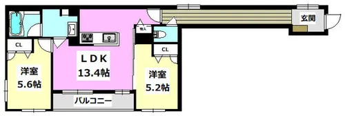 グランリュミエスタ茨木春日【2階】の間取り