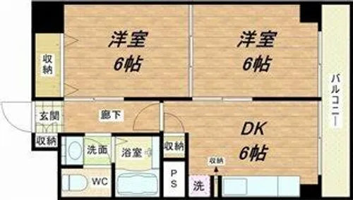 上六青山ハイツ【10階】の間取り