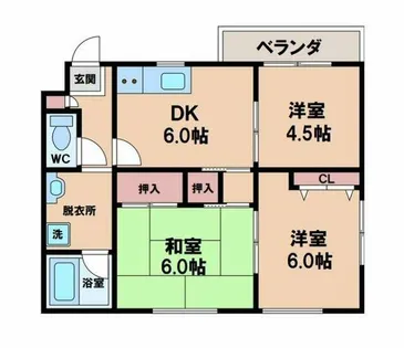 三明グリーンハイツ【3階】の間取り