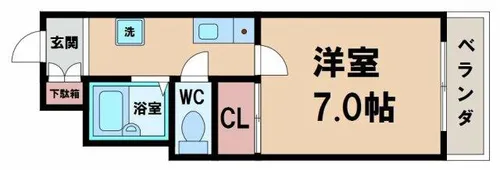 ドルチェ北田辺【1階】の間取り