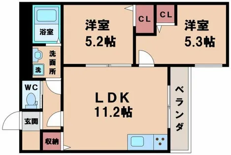 K1阪南町【2階】の間取り