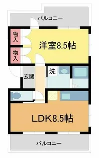 夙川フラット【302号室】の間取り
