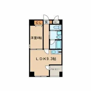 クイール中央通【5B号室】の間取り