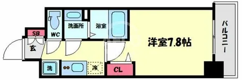 ララプレイス大阪福島プレッソ【15階】の間取り