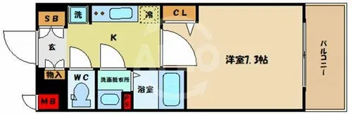 レシオス天王寺【4階】の間取り