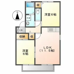 彩雲C棟【208号室】の間取り