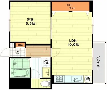 福島スカイハイツ【2階】の間取り